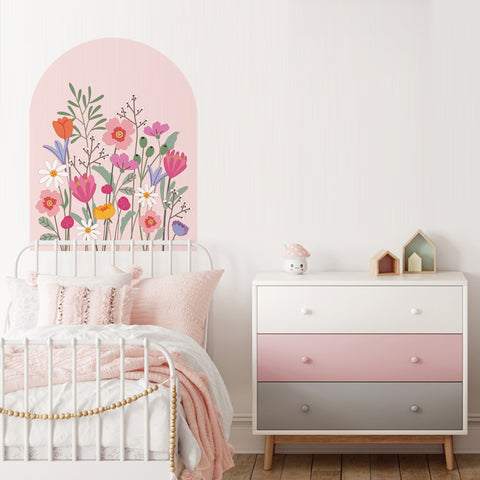 Wall Art Decals - pink flower wall decal