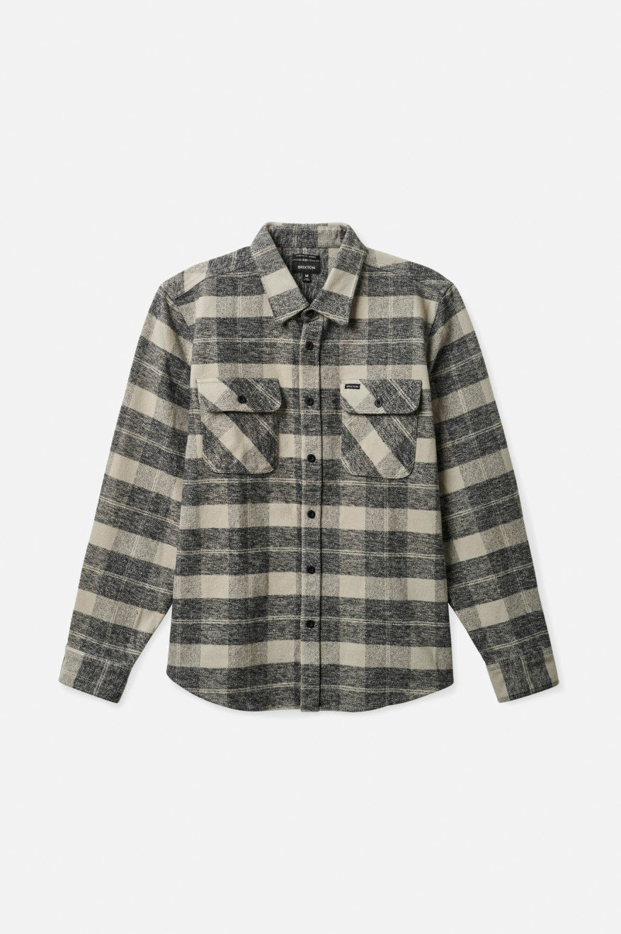 Bowery Heavyweight L/S Flannel - Black/Charcoal - Brixton Canada product image