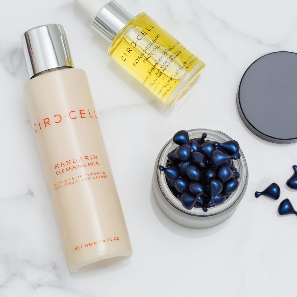 Mandarin Cleanser, VitC Ampules and Antiageing Oil.