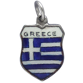 Vintage Greek Flag Travel Shield Charm