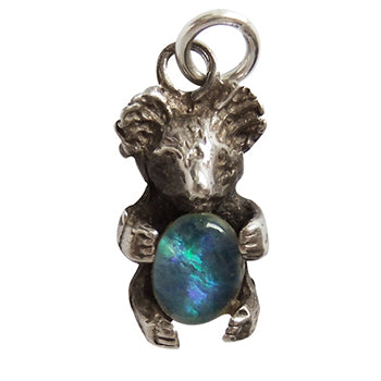 Sterling silver and opal koala charm