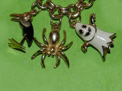 Ghost Spider and Stork Halloween Charms