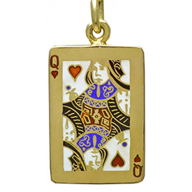 Tiffany and Co queen of hearts enamel and gold charm