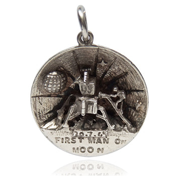 Vintage first man on the Moon Landing Charm silver