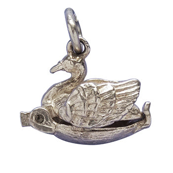 Vintage Swan Lake charm silver opens to ballerina by Nuvo