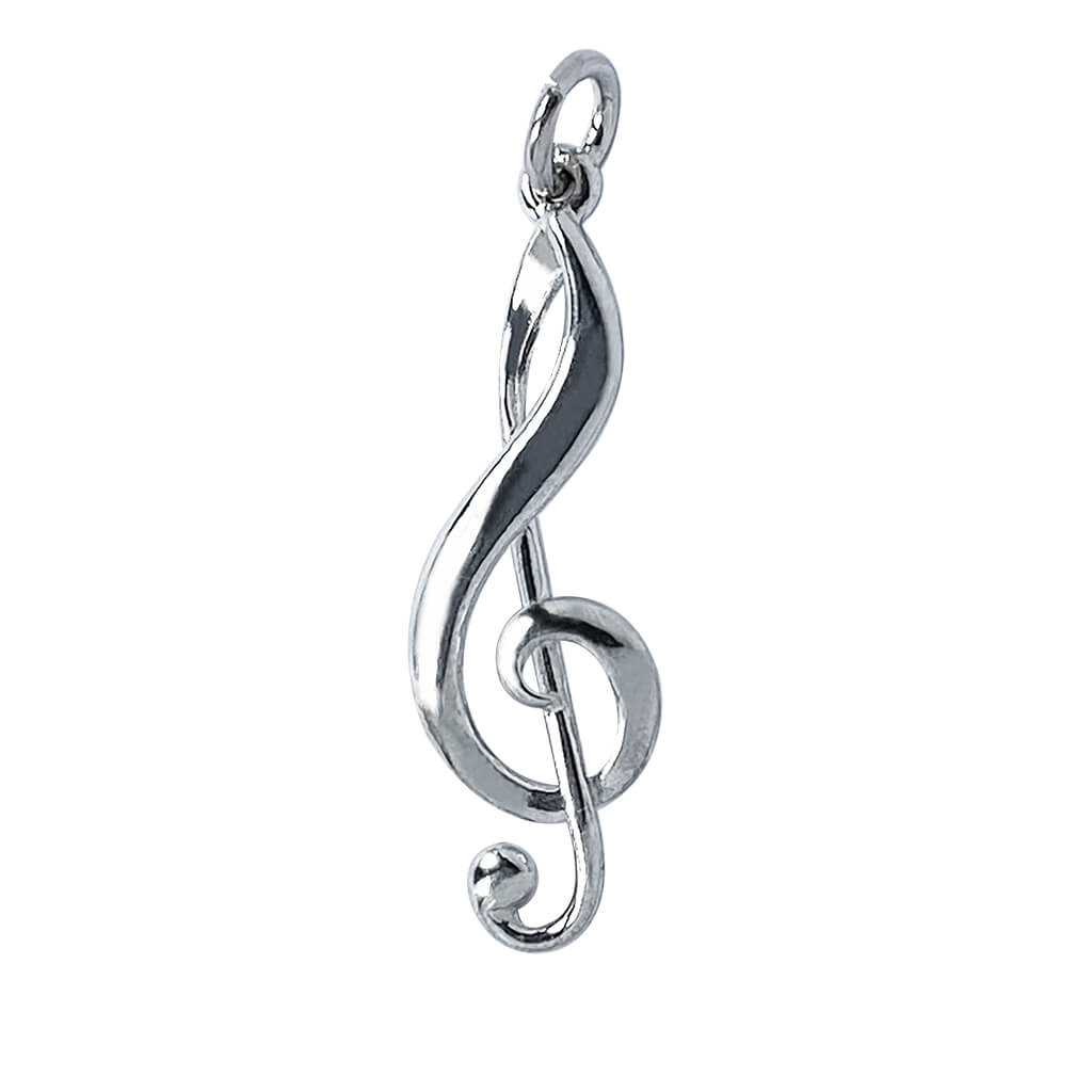 Bass Clef Charm | 925 Sterling Silver or Gold Pendant – Charmarama