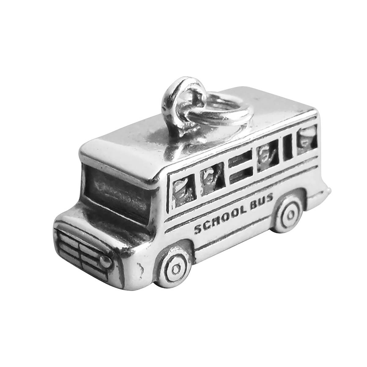 School Bus Charm in 925 Sterling Silver Pendant from Charmarama online charm shop