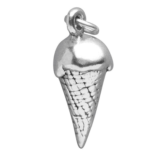 Cone Ice Cream Yellow Duck Hand 925 Sterling Silver Charms for