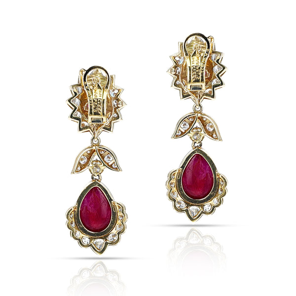 Silver Earrings with Tanzanite Colored CZs and Rubies | Bluestone Jewelry |  Tahoe City, CA