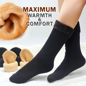 2-layered Thermal Fleece Winter Socks - Hazelnutway.us