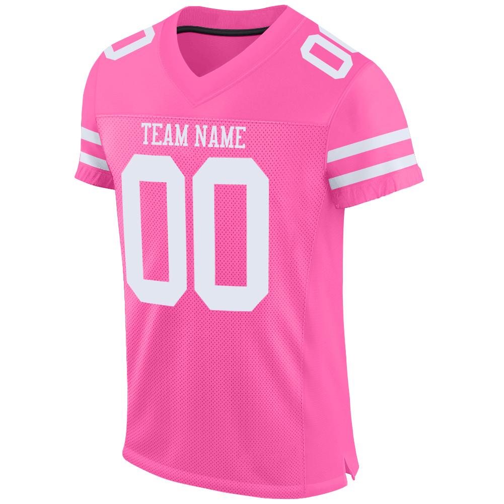 Custom Pink White Mesh Authentic Football Jersey Sale– Fcustom