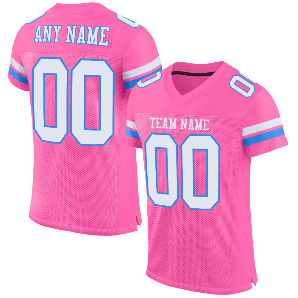 pink and white patriots jersey