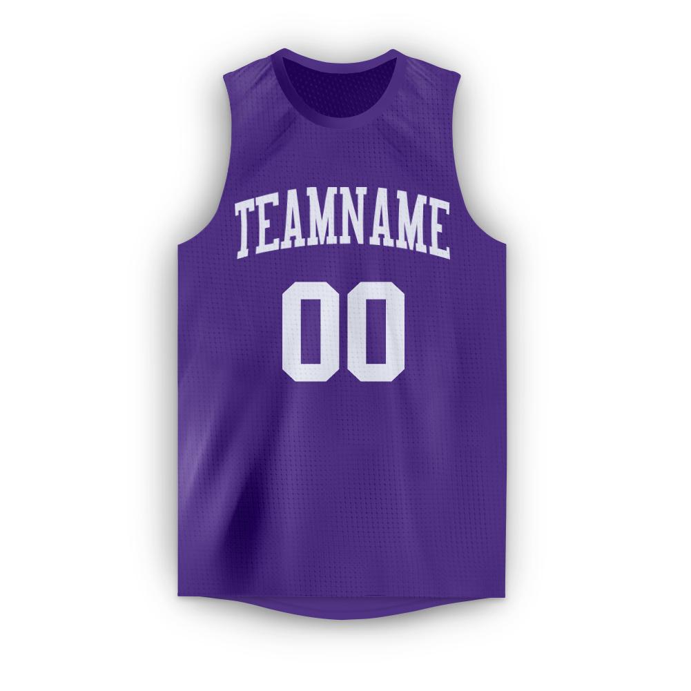 purple and white basketball jersey