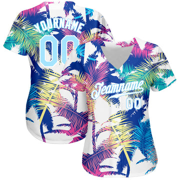 Cheap Custom Black Black-Pink 3D Pattern Design Tropical Palm Leaves  Authentic Baseball Jersey Free Shipping – CustomJerseysPro