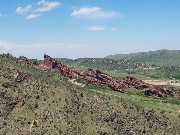 View of Red Rocks from Mount Falcon
