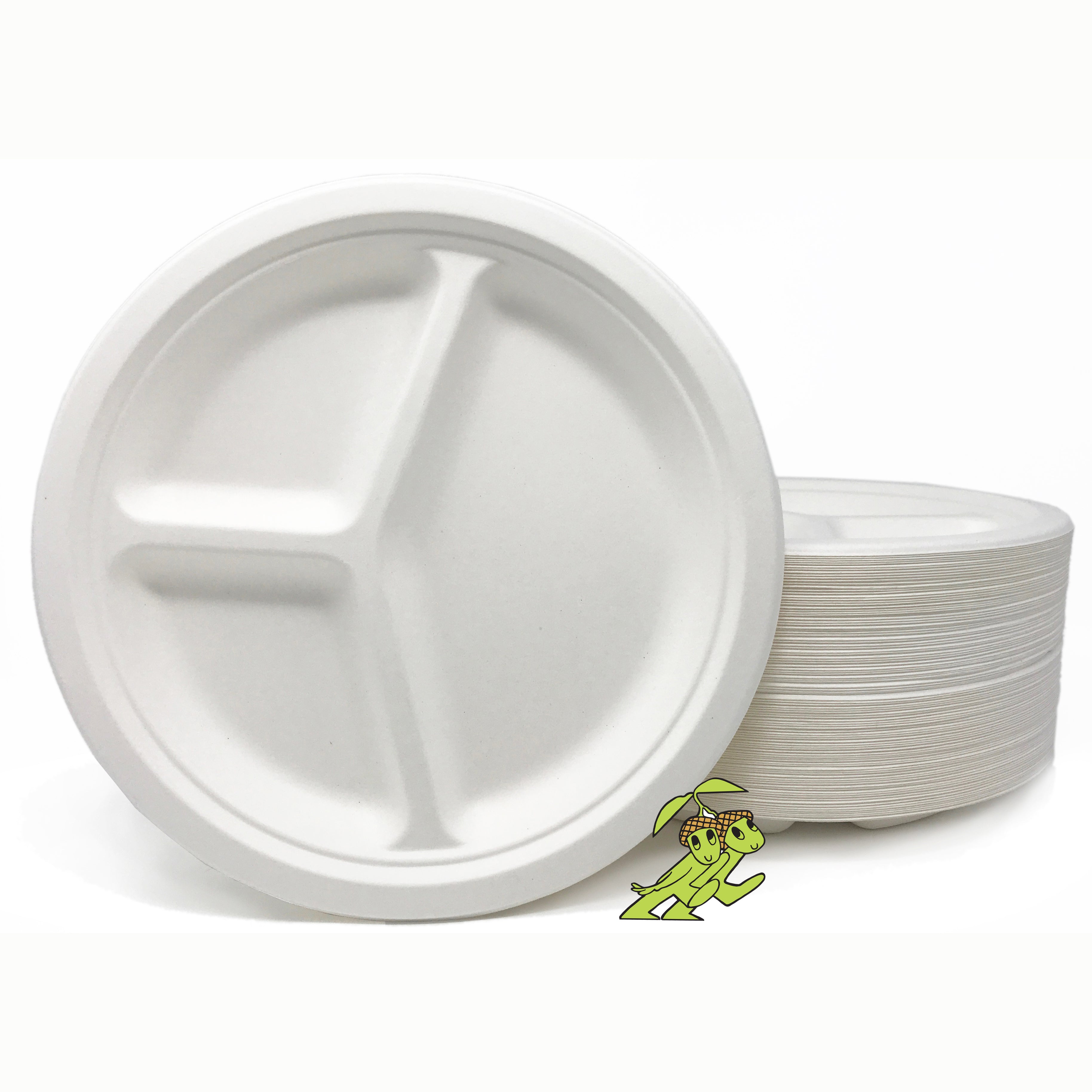 GREENER SETTINGS 10/7 in. White Compostable Disposable Paper Plate