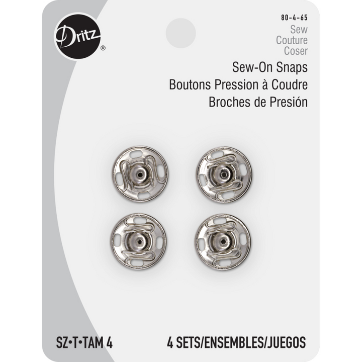 Sew-On Snaps - Size 0 - 144/Pack - Nickel