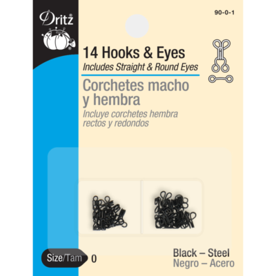 Dritz Black Hooks & Eyes 14/Pkg-Size 0