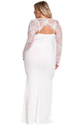 shevintagecharm White Plus Size Lace Bolero Mermaid Gown