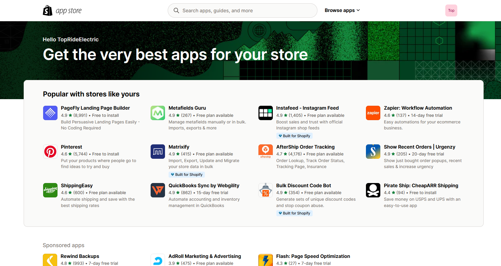 Shopify Apps Store