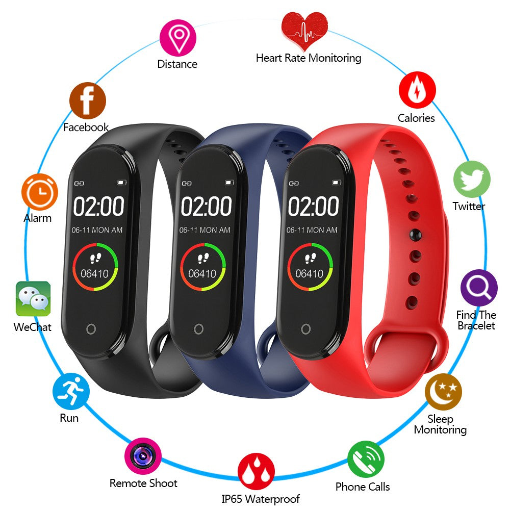 M4 Smart Watch Smart Bracelet blue strap, Mobile Phones & Gadgets,  Wearables & Smart Watches on Carousell