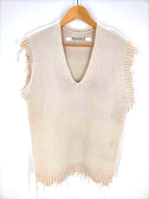 PERVERZE Crash Knit ニットベスト white-connectedremag.com