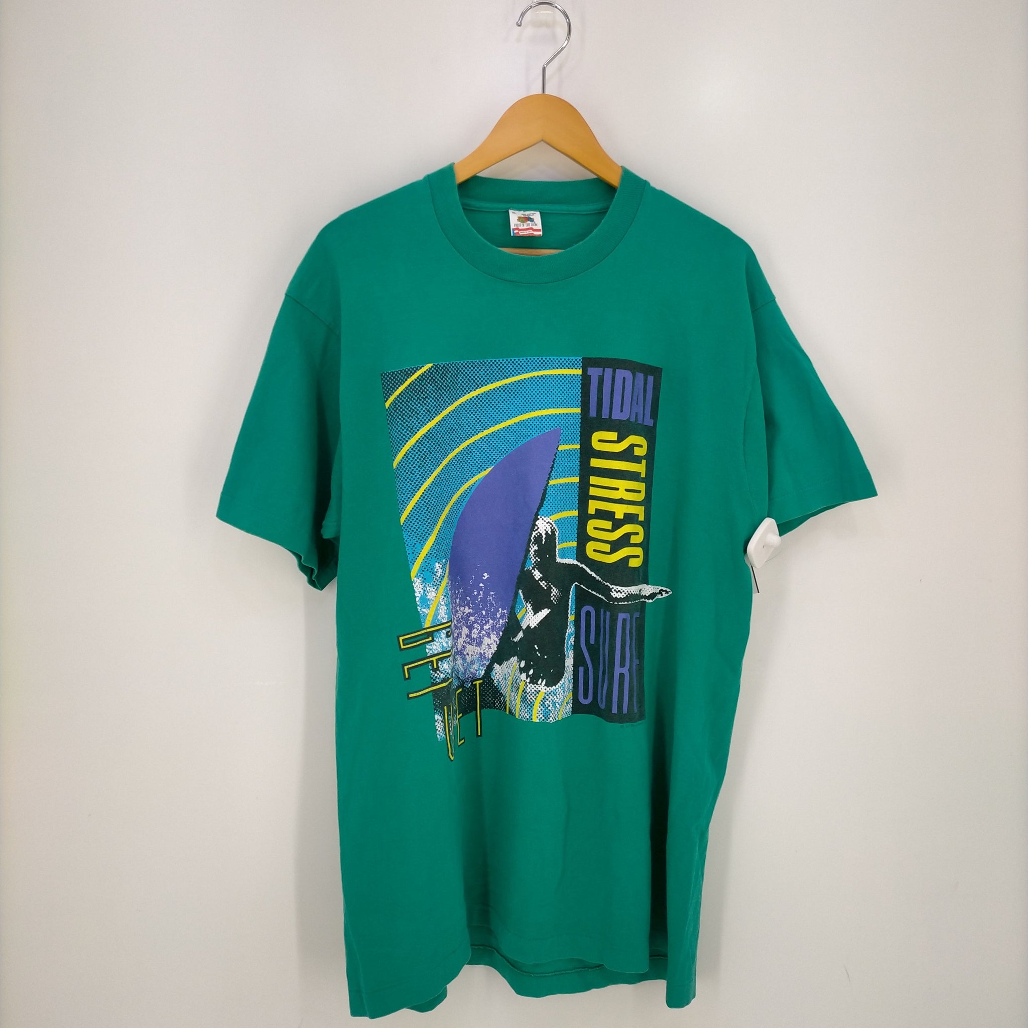 FRUIT OF THE LOOM 90s USA製 無地Tシャツ 緑系XL Tシャツ