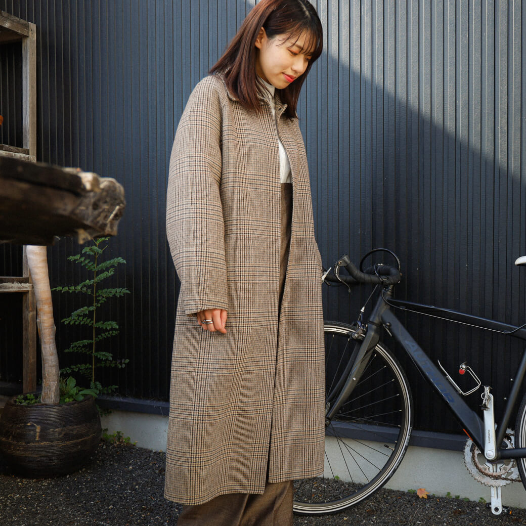 トゥデイフル TODAYFUL Soutiencollar Check Coat ステンカラー