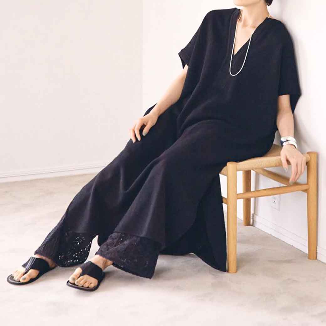 oll SWEAT KAFTAN DRESS オール スウェットカフタンドレス FREE SIZE