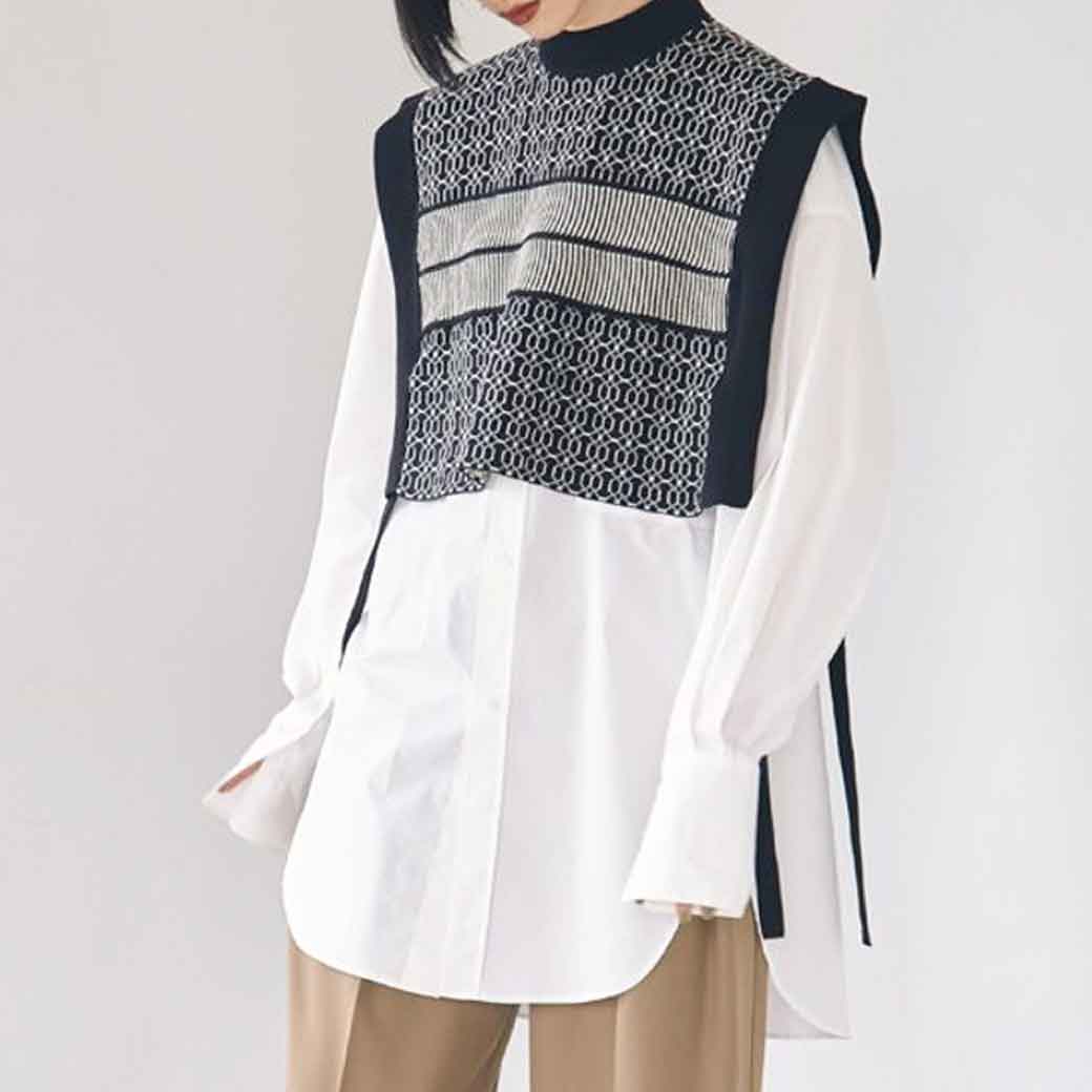 todayful トゥデイフル　Jacquard Piping Vest ベスト