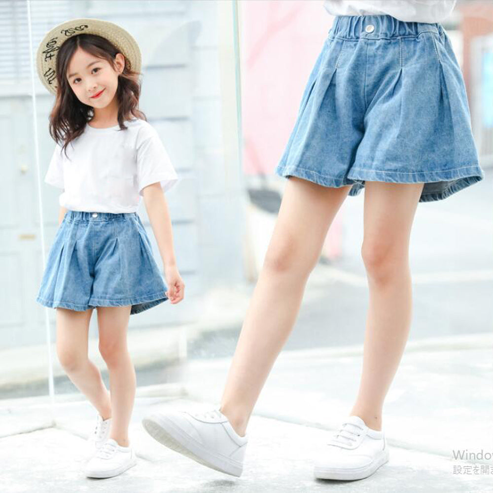 子ども服 キッズ デニムショートパンツ 子供服 女の子 ジュニアサイズ ボトムス 小学生コーデ Kids 韓国服 ファッション サステナブルなecサイト サステナモール