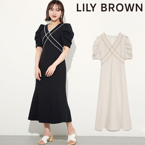 リリーブラウン LILY BROWN クロスデザインマーメイドワンピース