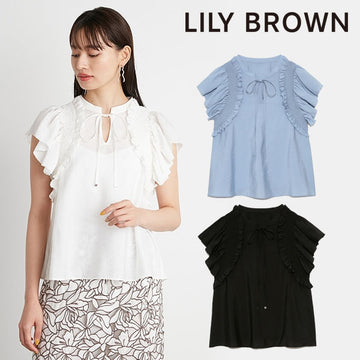 ヒート 新品☆ 希少 Lily Brown 白ブラウス 高級感 通勤 春夏 シアー