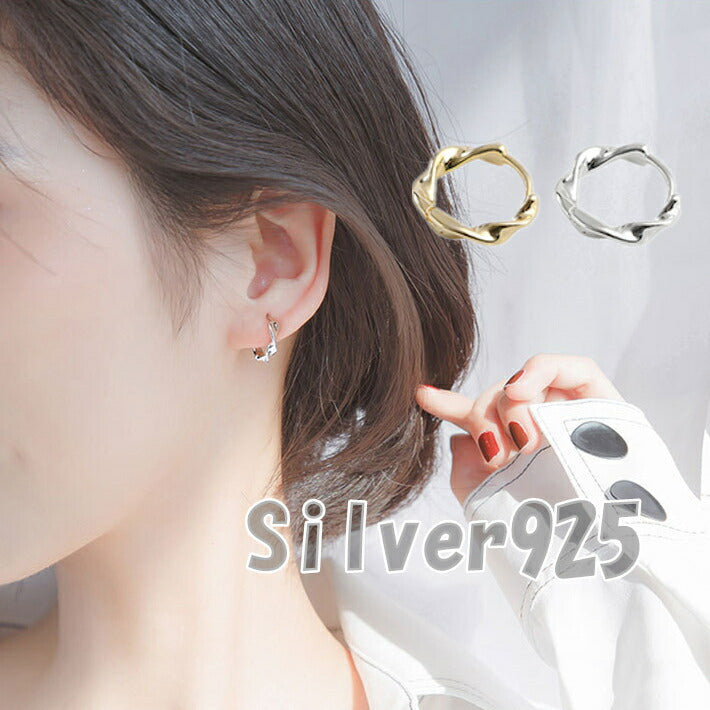 ピアス フープ 小さめ キャッチなし シンプル シルバー シルバー925 Silver925 キャッチレス ピアス 重ね付け かわいい ゴー サステナブルなecサイト サステナモール