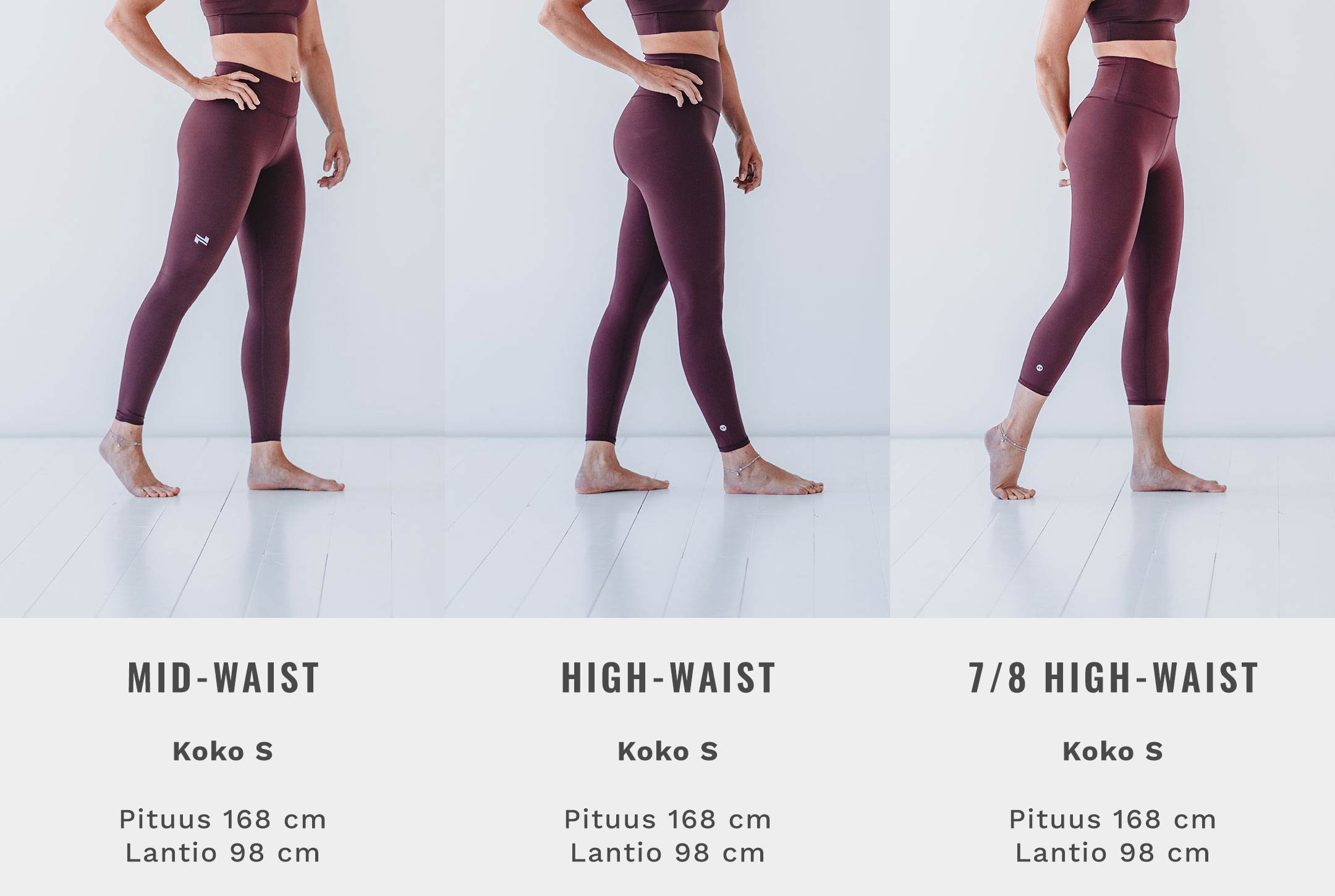 Mid-Waist, High-Waist, 7/8 High-Waist Training Tights vertailu