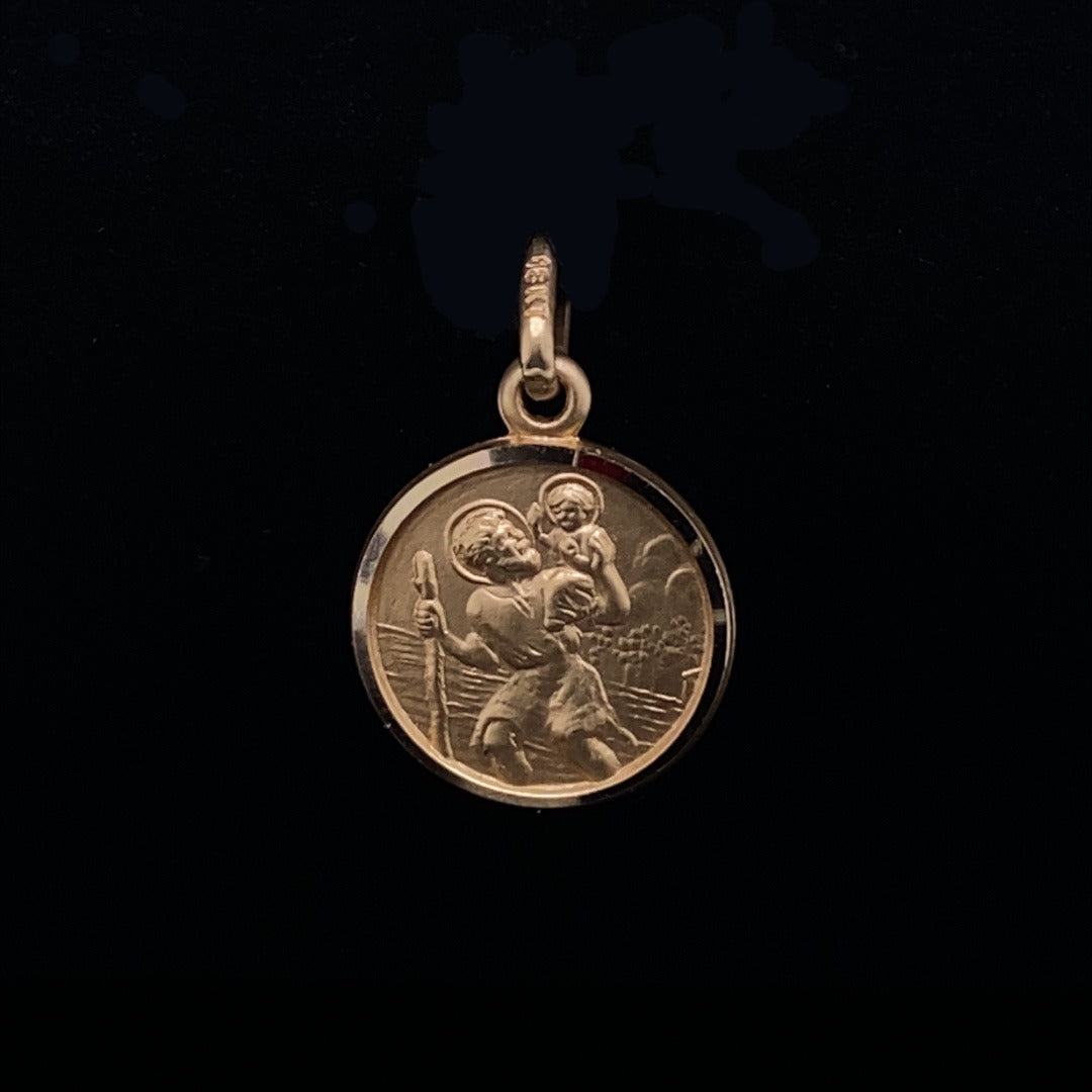 Second Hand 18ct Gold St Christopher Pendant | RH Jewellers