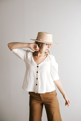 Straw Boater Hat