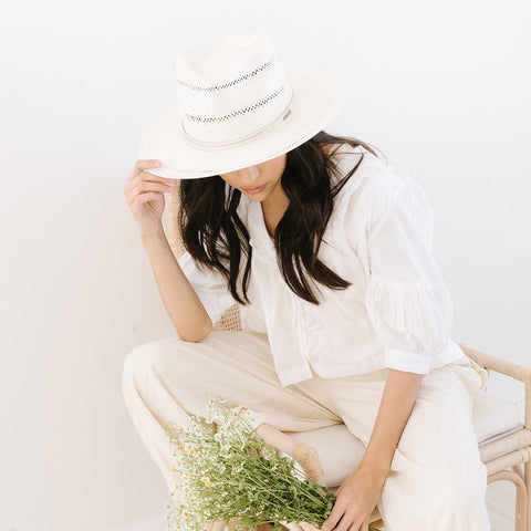 white straw fedora womens hat
