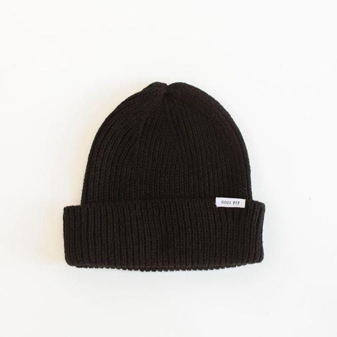 Ash Black Fisherman Beanie - GIGI PIP