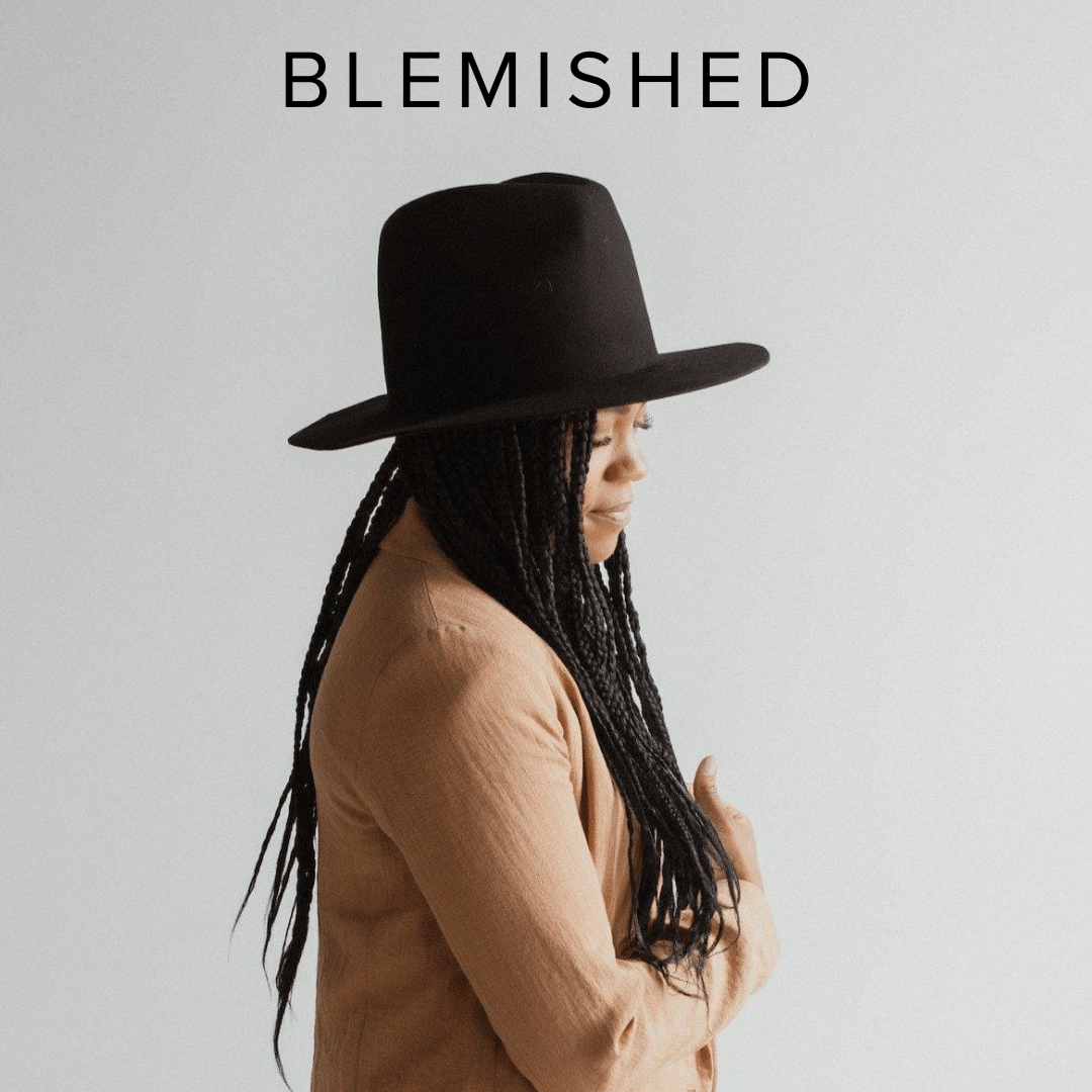 Billie Tall Fedora - Black BLEMISHED