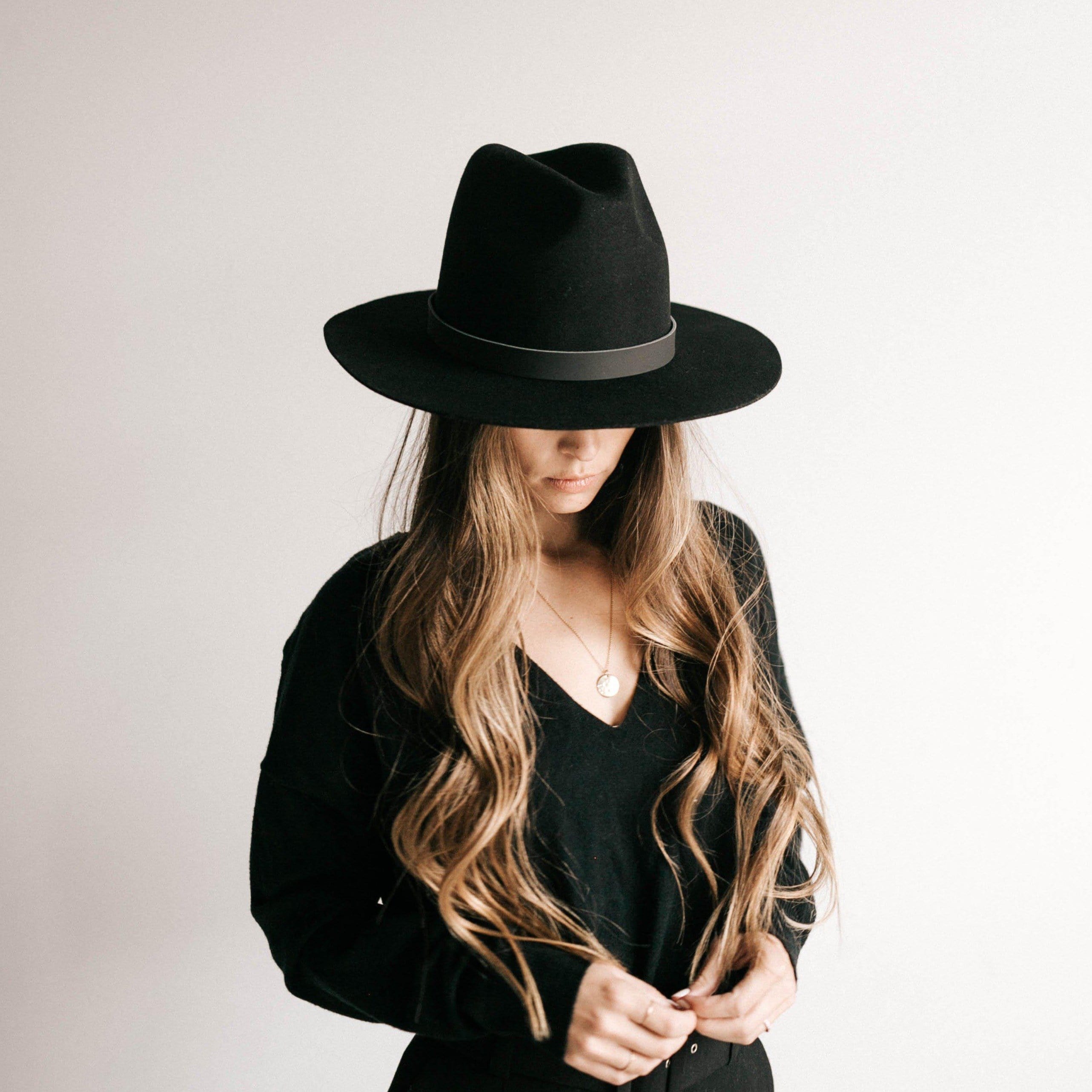 Billie Tall Fedora - Black BLEMISHED