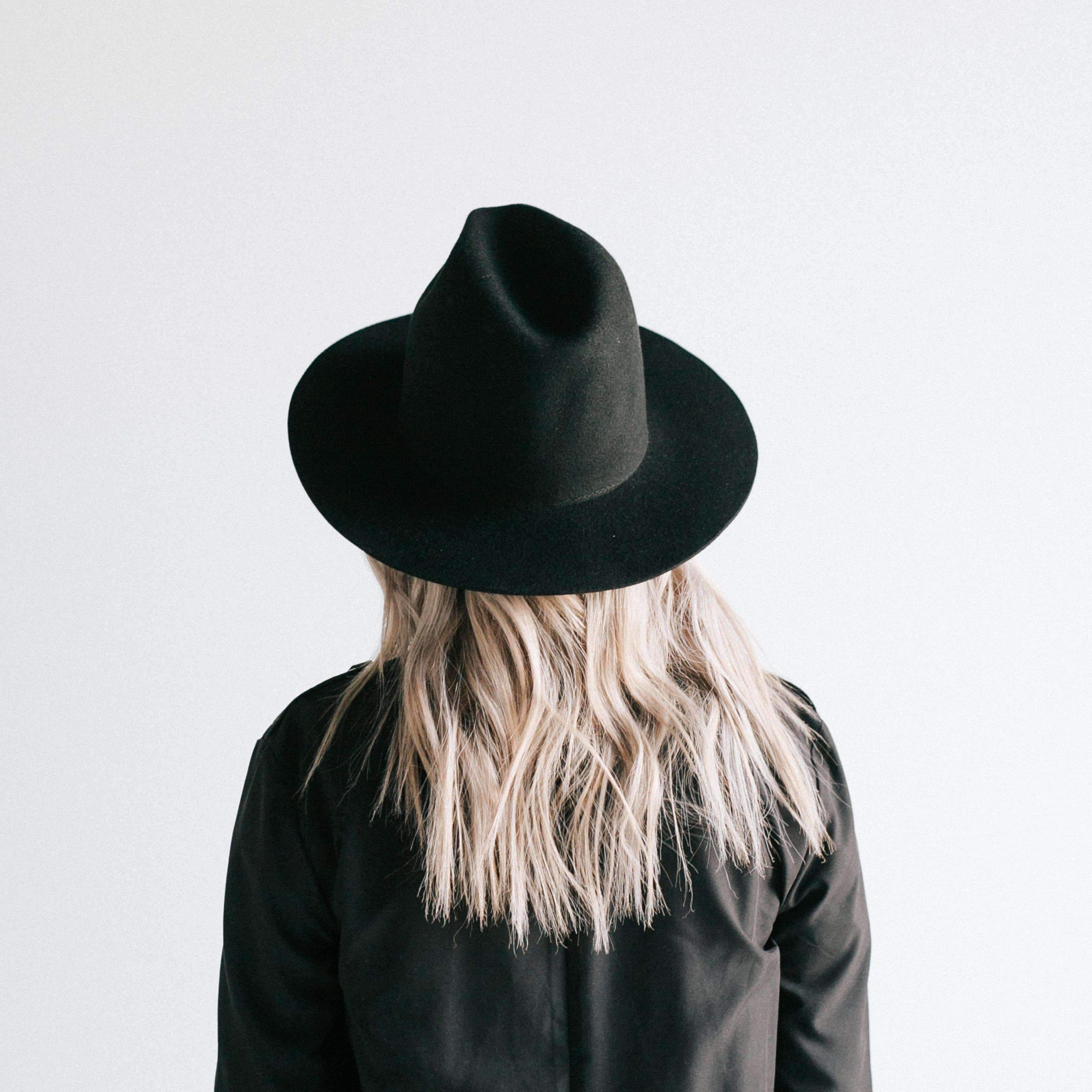 Billie Tall Fedora - Black BLEMISHED