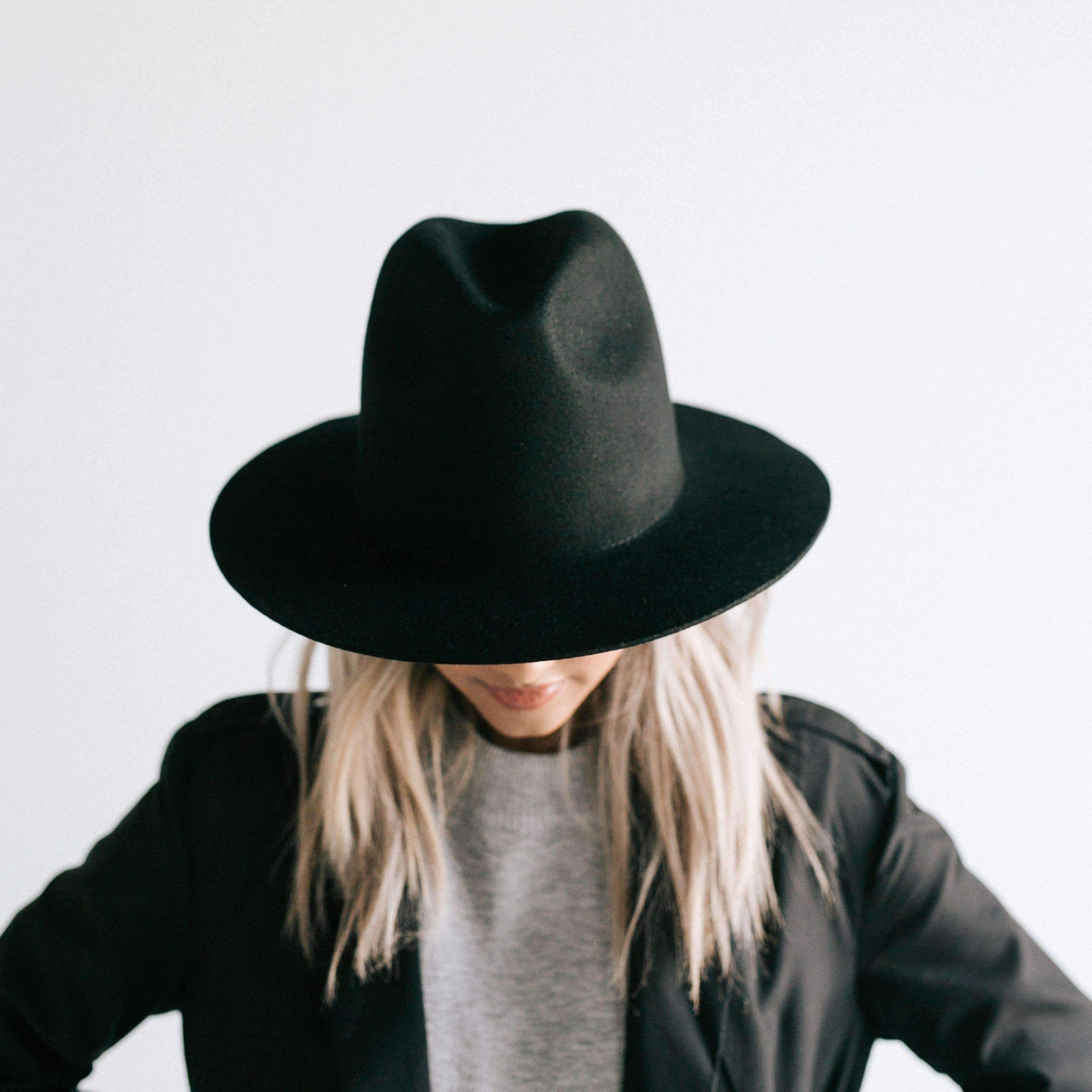 Billie Tall Fedora - Black BLEMISHED