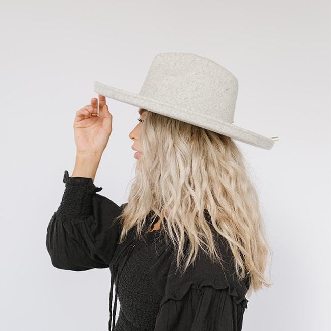 The Cara Loren Pencil Brim Hat - Heather Grey BLEMISHED