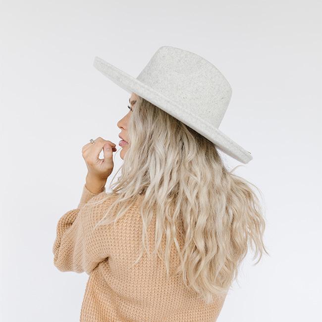 The Cara Loren Pencil Brim Hat - Heather Grey BLEMISHED