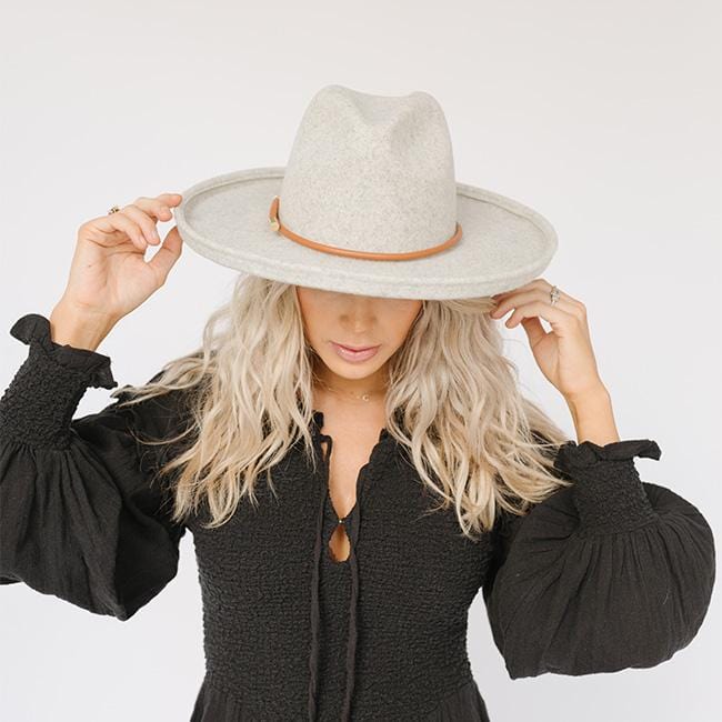 The Cara Loren Pencil Brim Hat - Heather Grey BLEMISHED