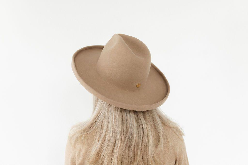 The Cara Loren Pencil Brim Hat - Tan- BLEMISHED