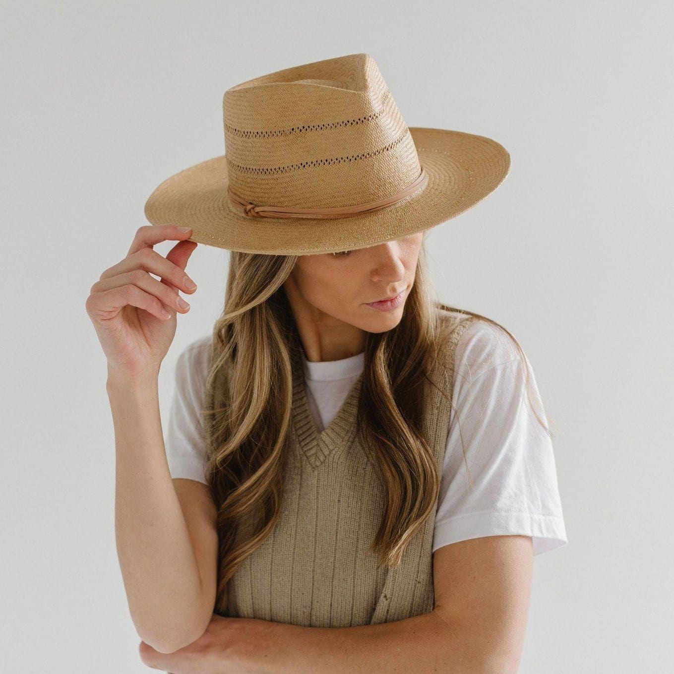 Arlo Honey - Straw Teardrop Fedora BLEMISHED