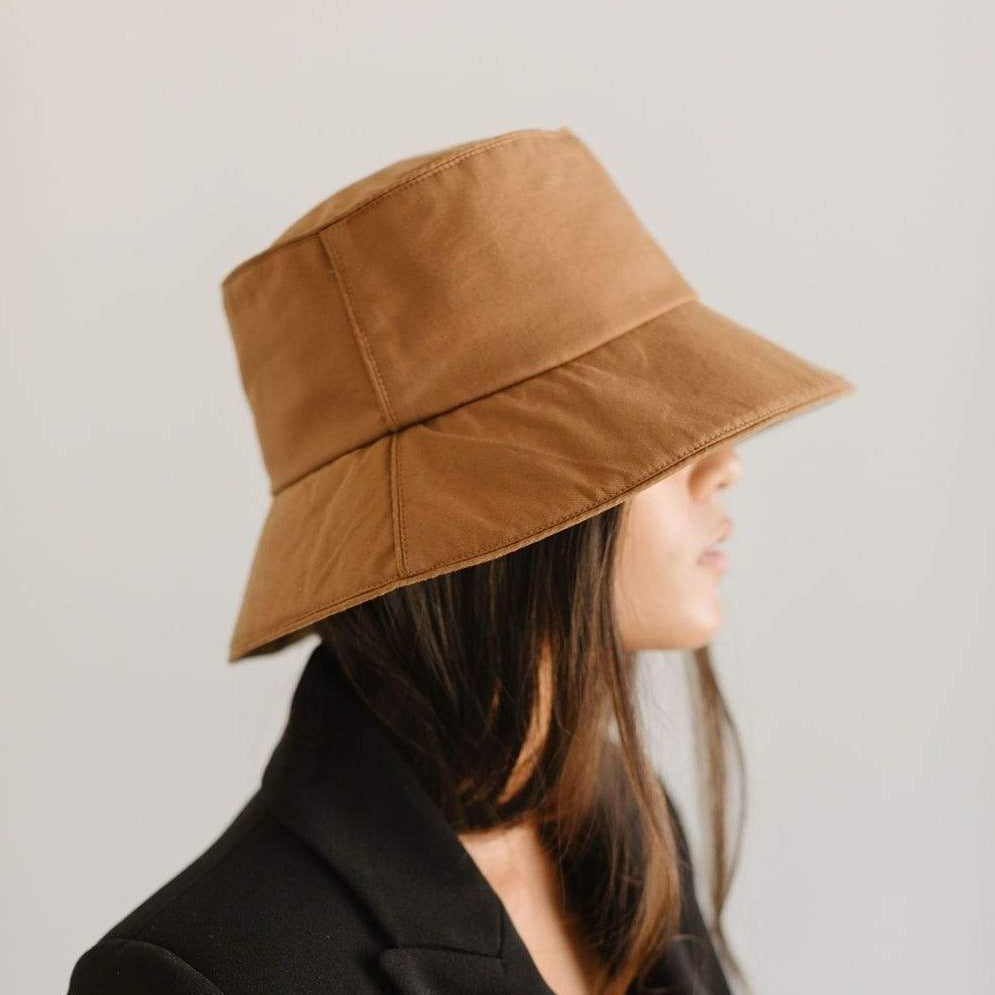 XL Size Women's Hats: Wide Brim Pinned Up Back Sun Hat -Sun 'n' Sand Tan / XL (61 cm)