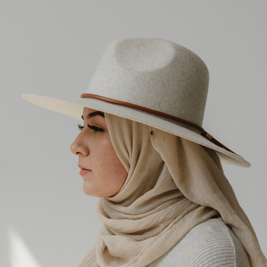 Emma Wide Brim Fedora - Mix Ivory BLEMISHED